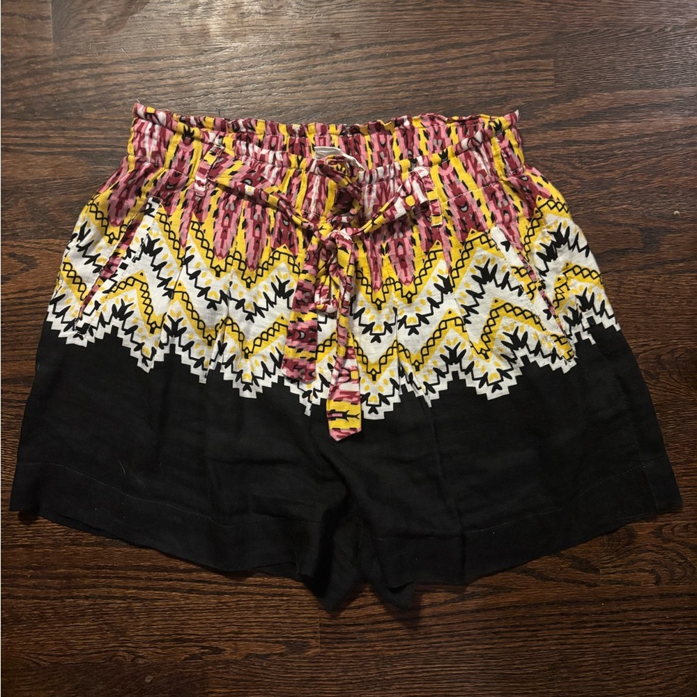 Anthropologie batik print linen shorts